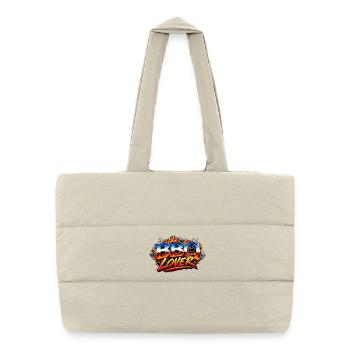 Logo des Flammes des Amoureux du BBQ - Sac shopping matelassé - blanc naturel - Devant