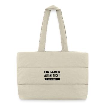 Gamer de niveau – Parfait pour un anniversaire - Sac shopping matelassé - blanc naturel - Devant