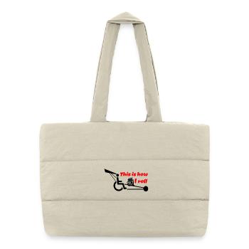 Voici comment je roule avec mon fauteuil roulant avec moteur V8 # - Sac shopping matelassé - blanc naturel - Devant