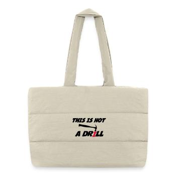 This is not a drill 🔨 - Sac shopping matelassé - blanc naturel - Devant
