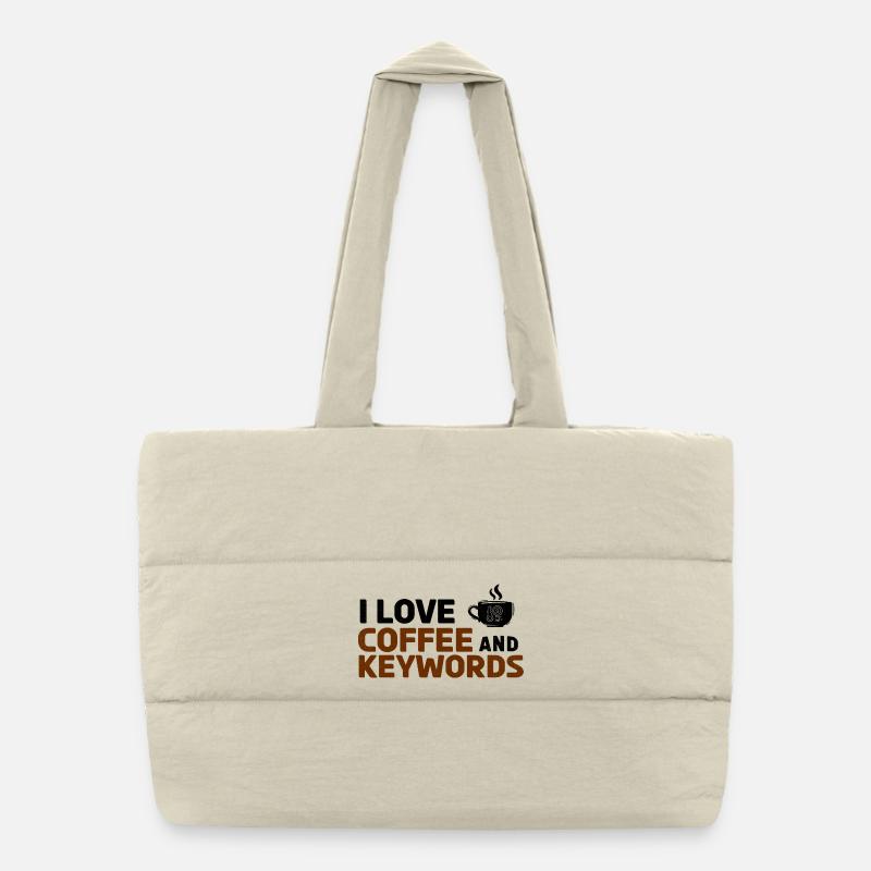 Coffee Keywords Typo Puffer-Einkaufstasche