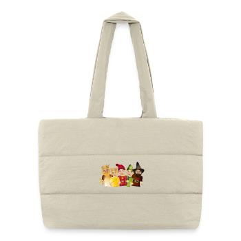 Five figures from the ensemble of the Punch and Judy Theatre - Puffer Shopping Bag - natural - Front