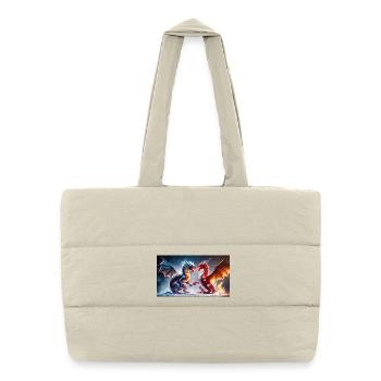 Le combat du feu et de la glace - Sac shopping matelassé - blanc naturel - Devant