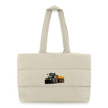 Deutz avec remorque benne - Sac shopping matelassé - blanc naturel - Devant