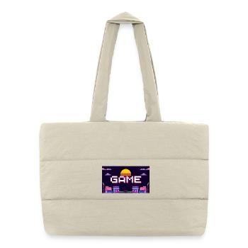 Retro Pixel Game Sunset Design - Puffer-Einkaufstasche - Naturweiß - Vorne