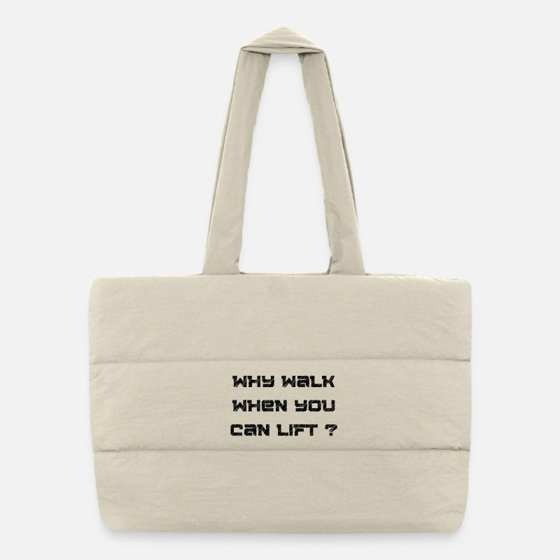 No excuses Puffer Shopping Bag