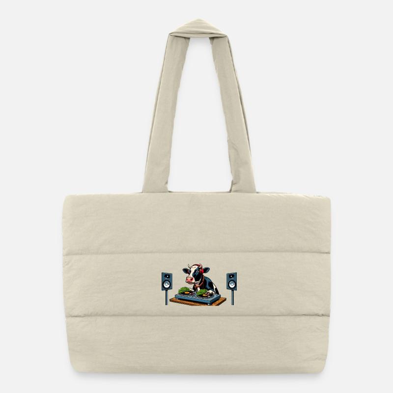 DJ Cowspin - Sac shopping matelassé - blanc naturel