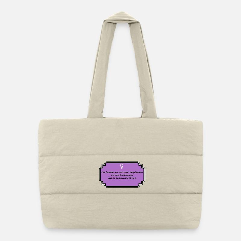 Message féminisme et liberté féminine Sac shopping matelassé