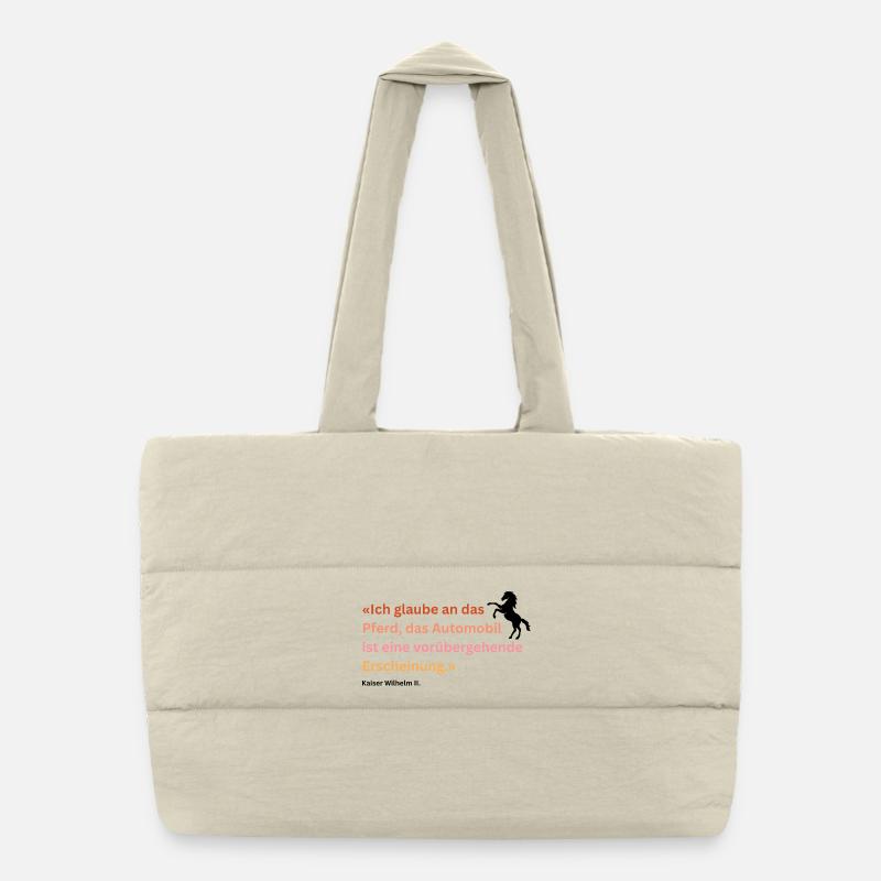 « Je crois au cheval » Sac shopping matelassé