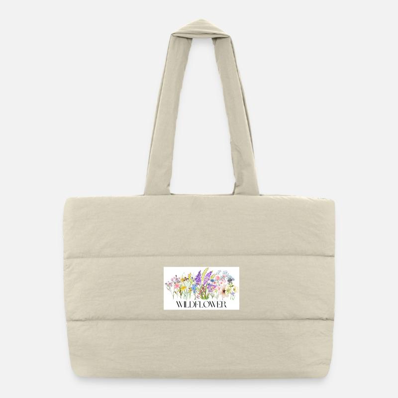 Fleur Prairie Aquarelle Design Sac shopping matelassé