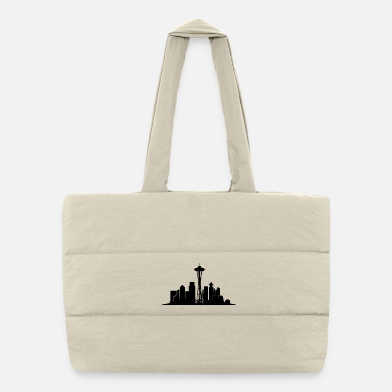 Seattle Skyline Silhouette Puffer-Einkaufstasche