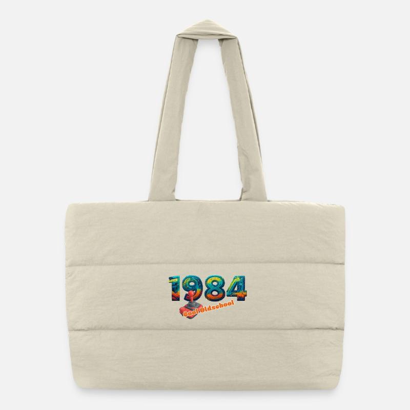 Vintage 1984 – Joystick rétro – Cool old school Sac shopping matelassé