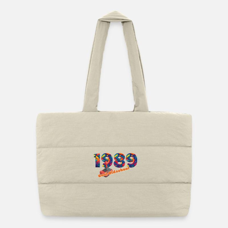 1989 – Retro Digital Gaming Style Puffer Shopping Bag