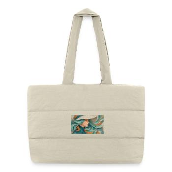 Flowing Color Portrait Turquoise - Puffer Shopping Bag - natural - Front