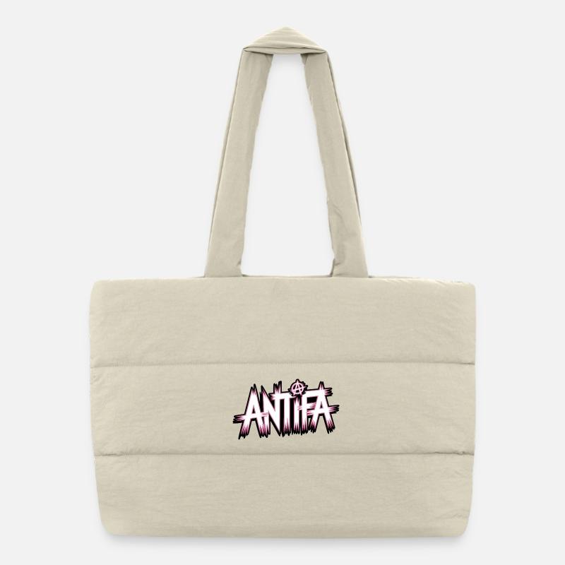 Antifa - Antifascist Merch Puffer Shopping Bag