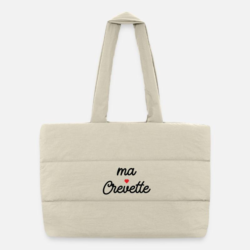 My Shrimp Heart Script Tee Puffer Shopping Bag