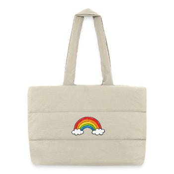 Hand Drawn Rainbow - Puffer Shopping Bag - natural - Front