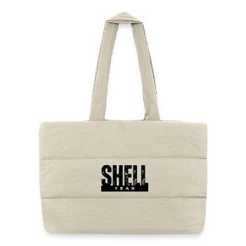 Yeah Bold Lettering on Black - Sac shopping matelassé - blanc naturel - Devant