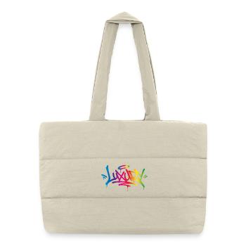 Art urbain de graffiti arc-en-ciel de luxe - Sac shopping matelassé - blanc naturel - Devant