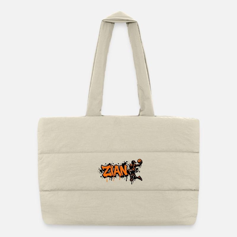 Zian Graffiti Dunk Orange Puffer Shopping Bag