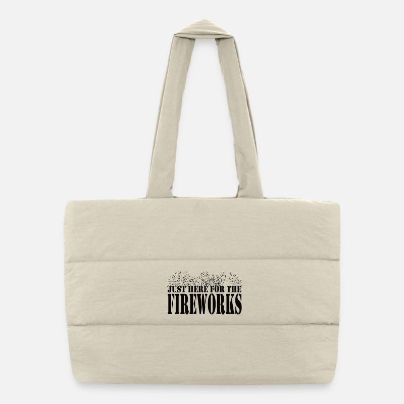 Just Here for the Fireworks Puffer-Einkaufstasche