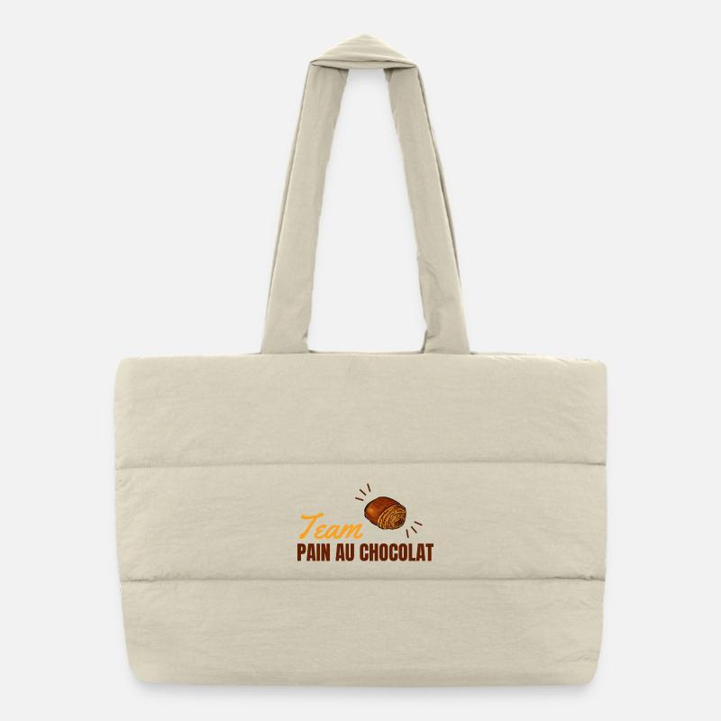 Team Pain Au Chocolat - Puffer-Einkaufstasche - Naturweiß