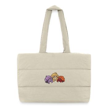 Playful Hermit Crab Trio - Puffer Shopping Bag - natural - Front