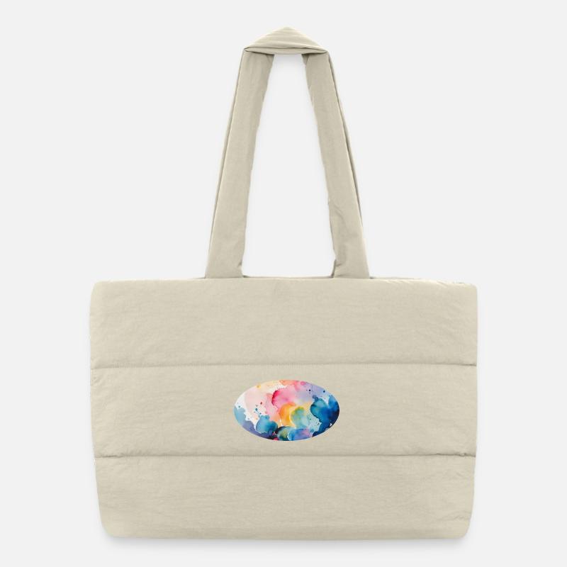 Explosion de peinture à l’aquarelle sur toile Sac shopping matelassé
