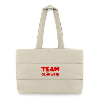 Weihnachtsmark Glühwein Team Winter Design - Puffer-Einkaufstasche - Naturweiß - Vorne