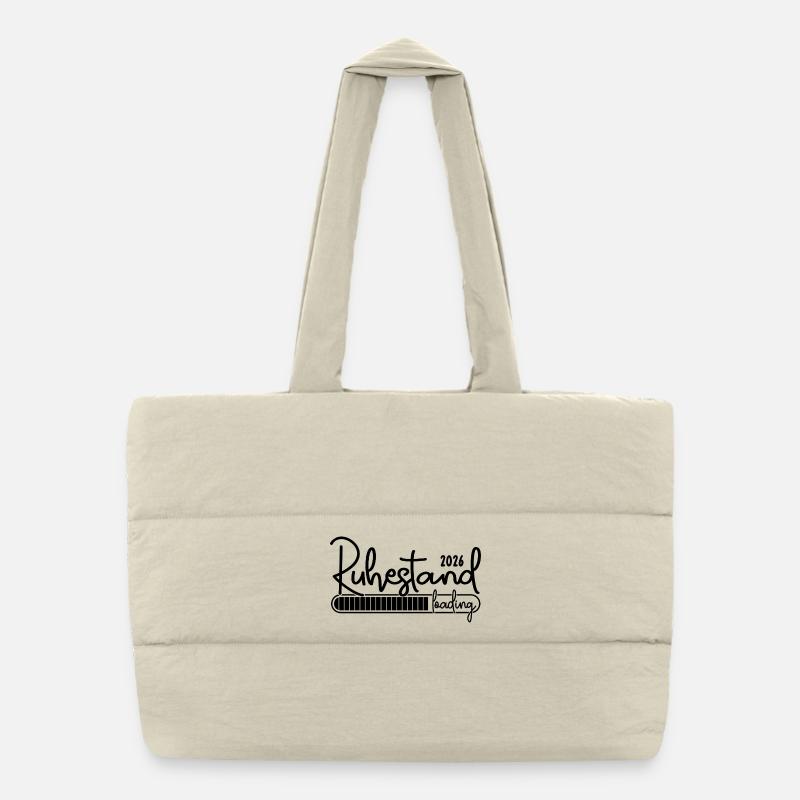 Retirement 2026 Loading – Humorous Motif Puffer Shopping Bag