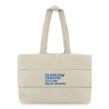 Glasgow – Scotland Textdesign - Sac shopping matelassé - blanc naturel - Devant