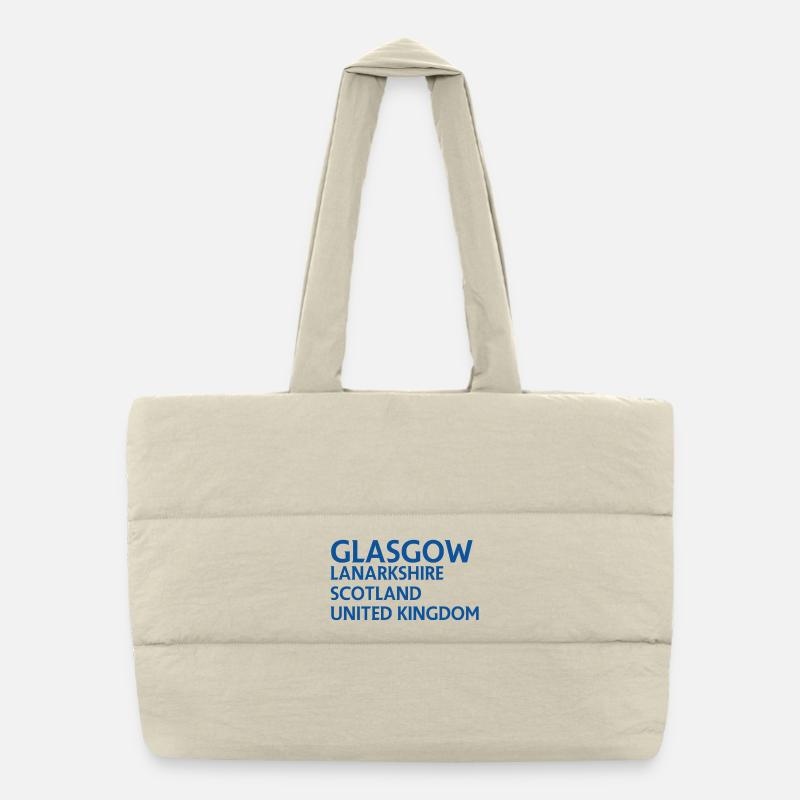 Glasgow – Scotland Textdesign Puffer-Einkaufstasche