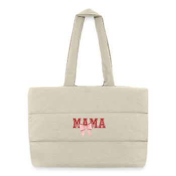Mama Bow – Classic Mama Typo Design - Puffer Shopping Bag - natural - Front