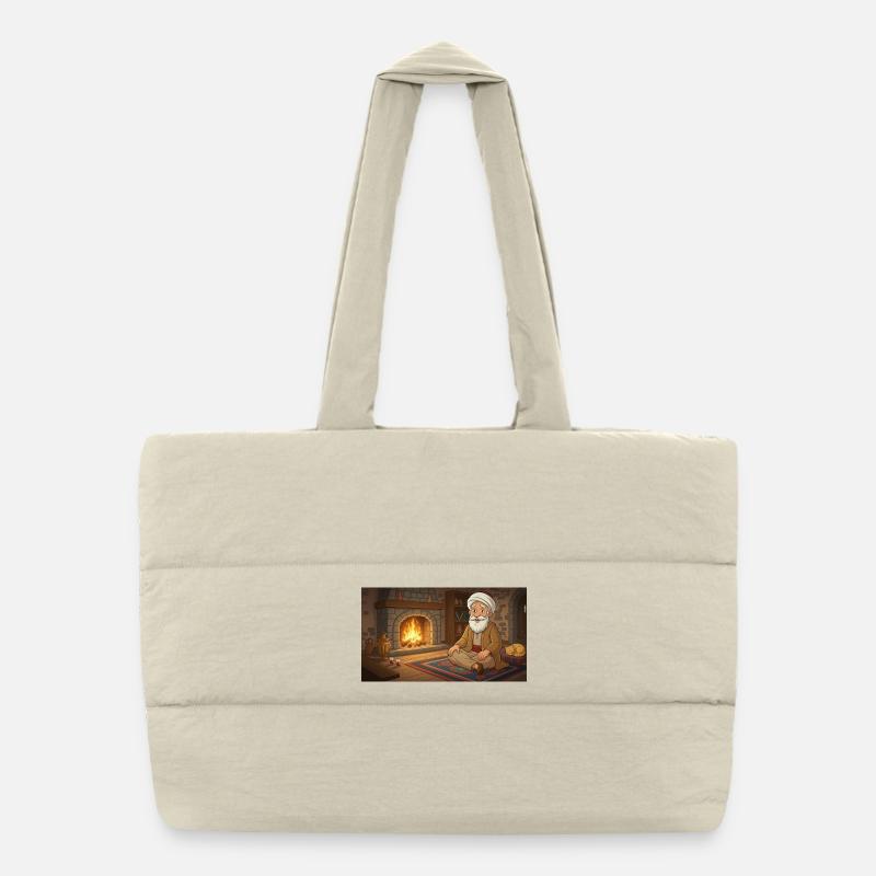 Paix intérieure et pleine conscience : Conception près de la cheminée Sac shopping matelassé