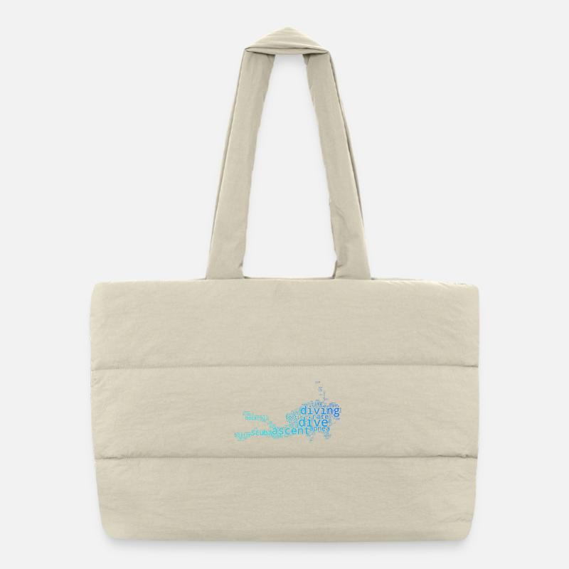 I love diving cool motif for diving Puffer Shopping Bag