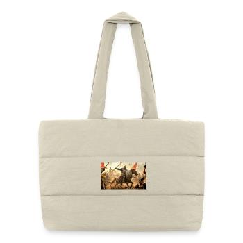 Le Serment de Sir Lancelot, chevalier de la Table ronde - Sac shopping matelassé - blanc naturel - Devant