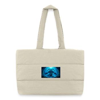 Beowulf fights the Monster with Ancient Sword nord - Puffer Shopping Bag - natural - Front