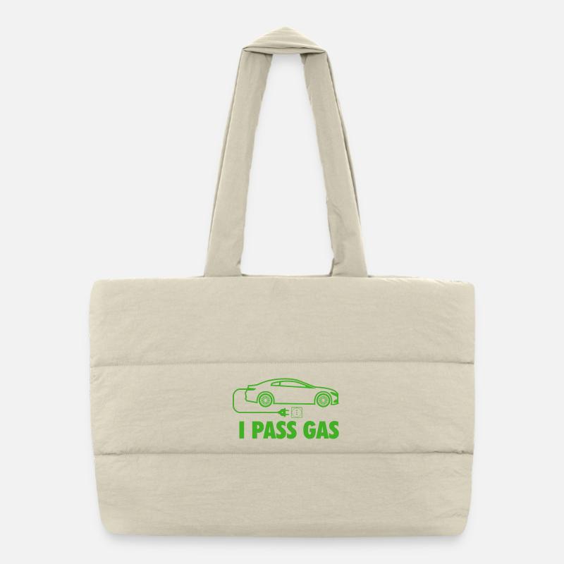 Je passe le jeu de mots sur voiture électrique à essence avec zéro émission Sac shopping matelassé