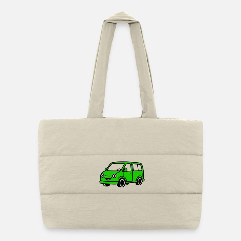 van cartoon Puffer Shopping Bag