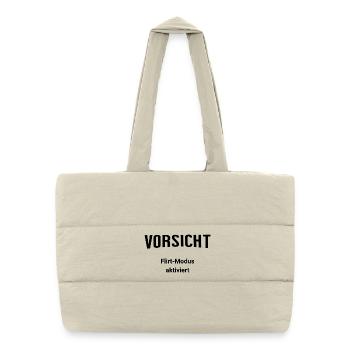Vorsicht - Flirt-Modus aktiviert - Puffer-Einkaufstasche - Naturweiß - Vorne