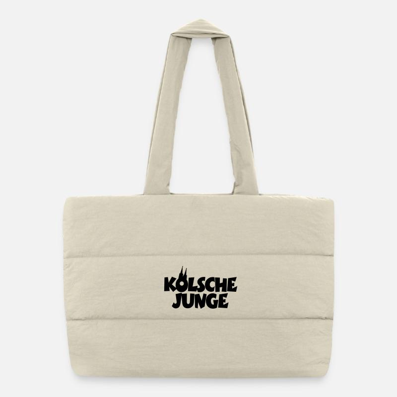 Kölsche Junge - Kölner Jungs aus Köln - Puffer-Einkaufstasche - Naturweiß