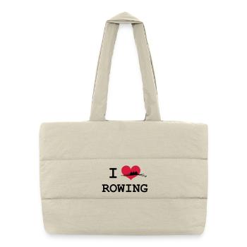 I Love Rowing - Sac shopping matelassé - blanc naturel - Devant
