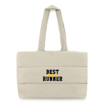 Course à Pied / Running / Jogging / Coureur - Sac shopping matelassé - blanc naturel - Devant