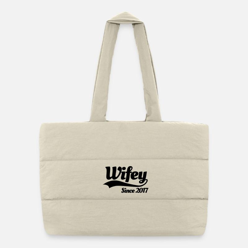 Wifey since 2017 (couples) Sac shopping matelassé