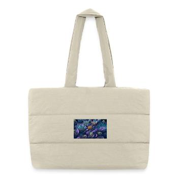 Succulent Echeveria Gift - Puffer Shopping Bag - natural - Front