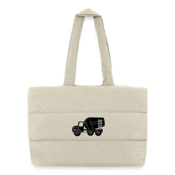 Voiture en ciment - Sac shopping matelassé - blanc naturel - Devant