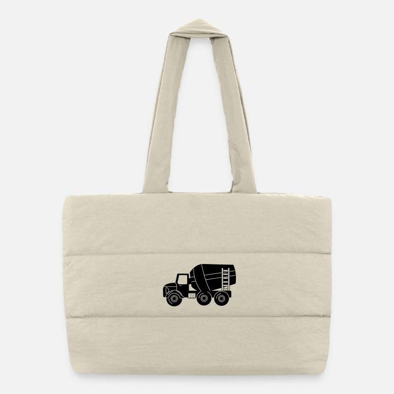 Cement car Puffer Shopping Bag
