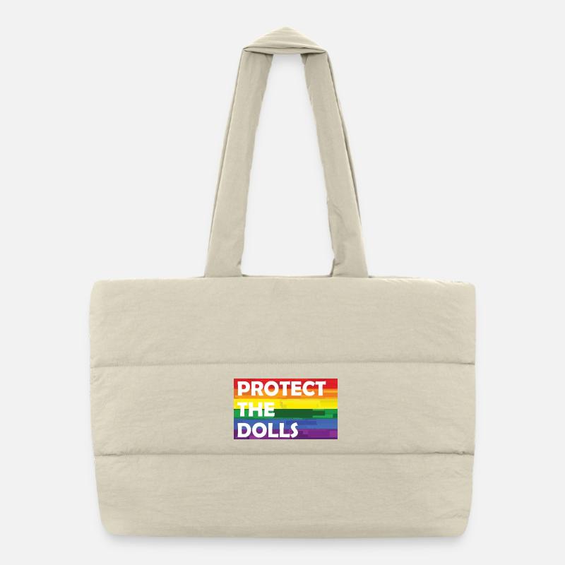 PROTECT THE DOLLS RAINBOW - Puffer-Einkaufstasche - Naturweiß