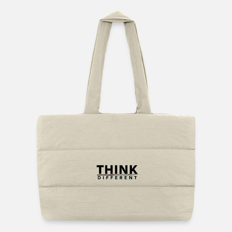 Empowering Think Different Motivation Design - Puffer Shopping Bag - natural