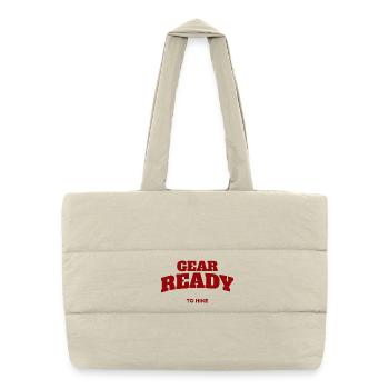 Adventurous Hiker Typography - Puffer Shopping Bag - natural - Front